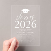 Moderne Klasse der White Graduation Party 2025 Acryleinladungen (Insitu (Handheld))