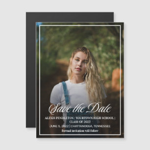 Moderne Klasse des Fotos 2022 Abschluss Rett Date Magnetkarte