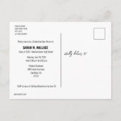 Moderne Klasse des Grad-Script-Fotos der High Scho Einladungspostkarte (Rückseite)