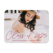 Moderne Klasse des Magenta Script-Abschlusses 2025 Magnet (Horizontal)