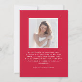 Moderne Klasse des Red Grad 2 Foto Abschluss 2025 Ankündigung (Rückseite)