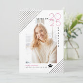 Moderne Klasse des rosa Fotos 2025 Ankündigung (Stehend Vorderseite)