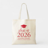 Moderne Klasse des Roten Script-Abschlusses 2025 Tragetasche (Rückseite)