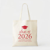 Moderne Klasse des Roten Script-Abschlusses 2025 Tragetasche (Vorne)
