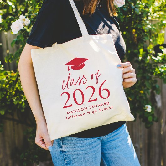 Moderne Klasse des Roten Script-Abschlusses 2025 Tragetasche