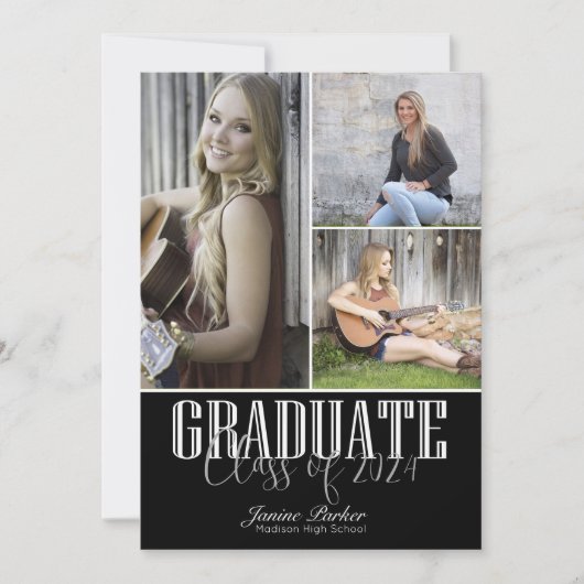 Moderne Klasse des Schwarzen Abschlusses mit vier Ankündigung (Vorderseite)