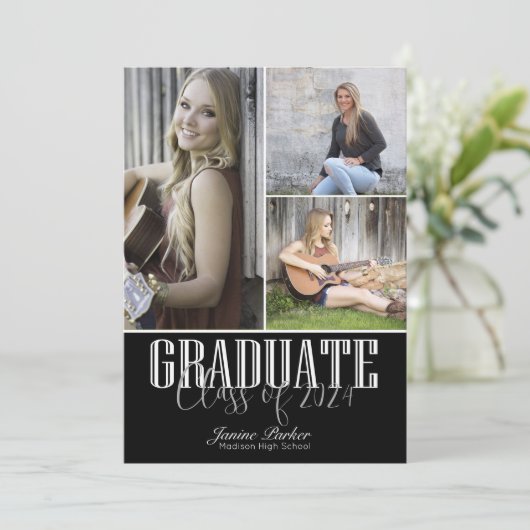 Moderne Klasse des Schwarzen Abschlusses mit vier Ankündigung (Stehend Vorderseite)