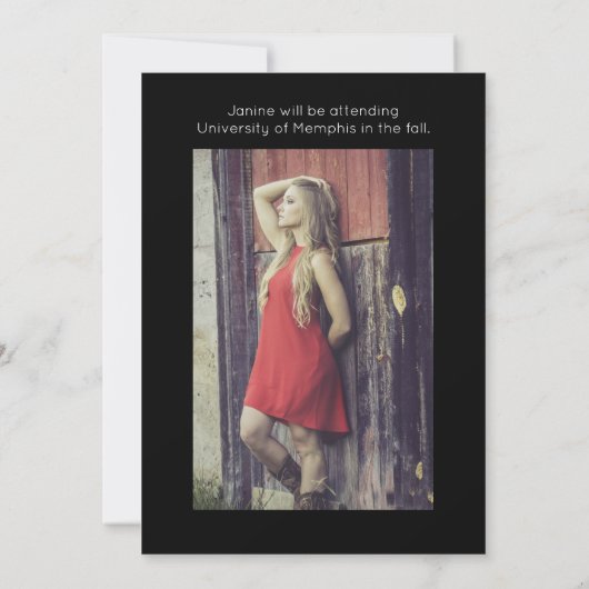 Moderne Klasse des Schwarzen Abschlusses mit vier Ankündigung (Rückseite)