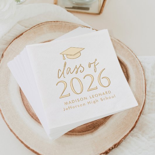Moderne Klasse des Script-Abschlusses 2025 Servietten Mit Folie
