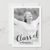 Moderne Klasse des Skriptschlager-grünen Fotos 202 Einladung (Vorderseite)