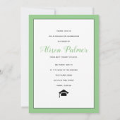 Moderne Klasse des Skriptschlager-grünen Fotos 202 Einladung (Rückseite)