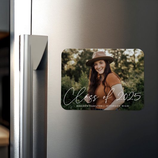 Moderne Klasse des White Script-Abschlusses 2025 Magnet