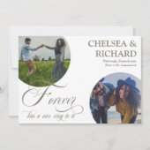 Moderne Klasse Einzigartig Zwei-Foto-Verlobung Ankündigung (Vorderseite)