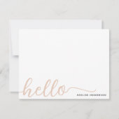 Moderne Klasse Elfenbein Hallo Mitteilungskarte (Vorderseite)