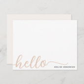 Moderne Klasse Elfenbein Hallo Mitteilungskarte (Vorne/Hinten)