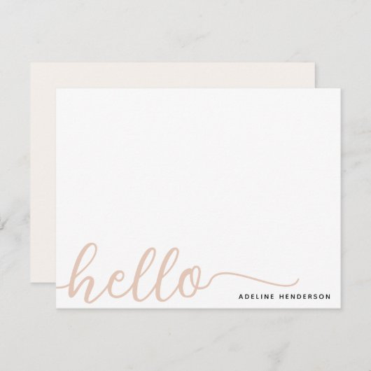 Moderne Klasse Elfenbein Hallo Mitteilungskarte (Vorne/Hinten)