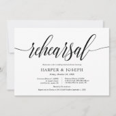 Moderne Klasse, Hochzeit, Probe und Abendessen Einladung (Vorderseite)