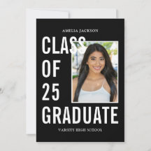 Moderne Klasse mit 25 Black & White Graduation Par