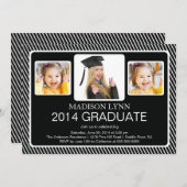 Moderne Klasse von 2014 3 Foto-Abschluss-Party Einladung (Vorne/Hinten)