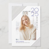 Moderne Klasse von 2025 Absolventen schwarz, blau Ankündigung (Vorderseite)