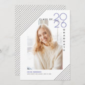 Moderne Klasse von 2025 Absolventen schwarz, blau  Ankündigung (Vorne/Hinten)