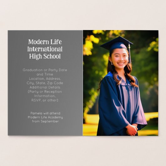 Moderne Klasse von 2025 - golden Folienkarte (Innenseite)