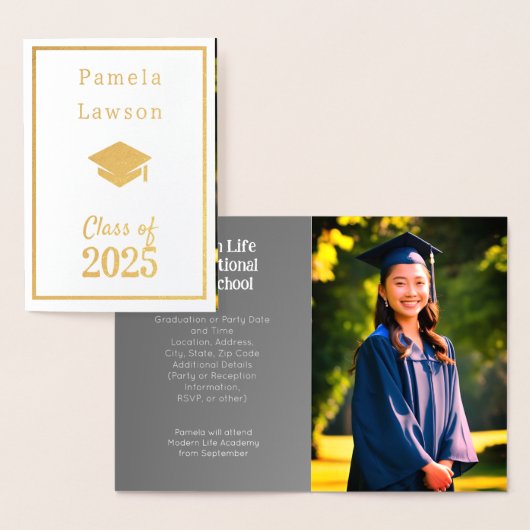 Moderne Klasse von 2025 - golden Folienkarte (Anzeige)