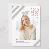 Moderne Klasse von 2025 Graduierte schwarz, rot Fo Ankündigung (Vorderseite)