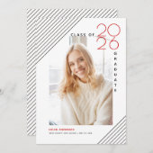 Moderne Klasse von 2025 Graduierte schwarz, rot Fo Ankündigung (Vorne/Hinten)