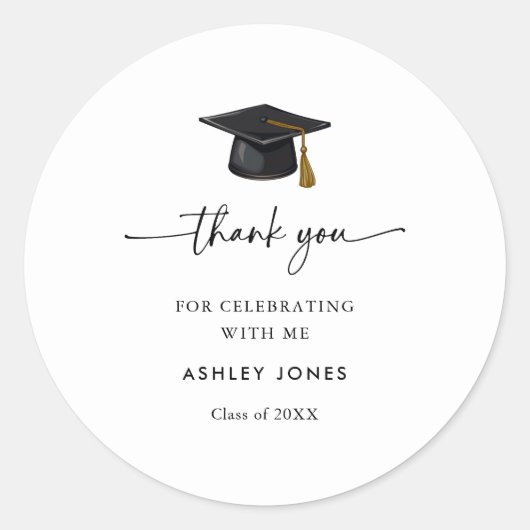 Moderne Klasse von 2025 Vielen Dank für Abschluss Runder Aufkleber (Vorderseite)