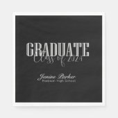 Moderne Klassenjahr Classic Black Graduation Party Serviette (Vorderseite)