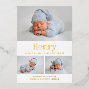 Moderne Klassik 3 FotoCollage Folieneinladung