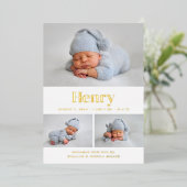 Moderne Klassik 3 FotoCollage Folieneinladung (Stehend vorne)