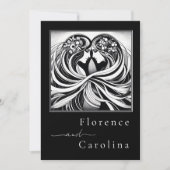 Moderne Klassik Art Deco Schwarz & Weiß Hochzeit Einladung (Vorderseite)