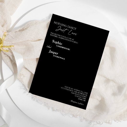 Moderne Klassik Black Nothing Extravagant Wedding Einladung