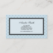 Moderne Klassik Black Polka Dot Red Ribbon Visitenkarte (Rückseite)