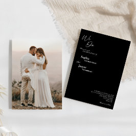 Moderne Klassik Black We Do Foto Wedding Einladung