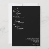 Moderne Klassik Black We Do Foto Wedding Einladung (Vorderseite)