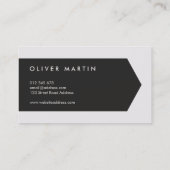 Moderne Klassik Dunkel und Hellgrau Visitenkarte (Rückseite)