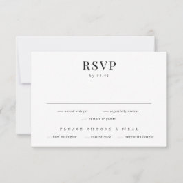 Moderne Klassik Einfache Hochzeit RSVP Karte