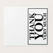 Moderne Klassik Elegant Black Printed Vielen Dank (Außenseite Aufgefaltet)