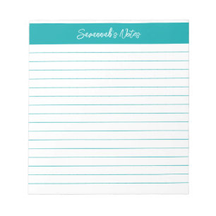 Moderne Klassik Elegante Aquamarine Schrift Person Notizblock