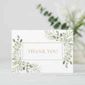 Moderne Klassik Elegante Landschaft Gold Dankeskarte (Stehend Vorderseite)