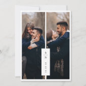 Moderne Klassik-Foto-Monogramm-Hochzeit Einladung (Vorderseite)