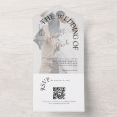 Moderne Klassik - Foto QR-Code Hochzeit All In One Einladung (Innen Boden)