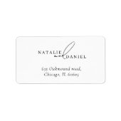 Moderne Klassik-Hochzeit Adressaufkleber (Vorne)