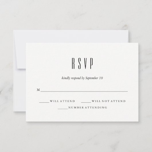 Moderne Klassik | RSVP für Schwarze und Weiße Hoch (Vorderseite)