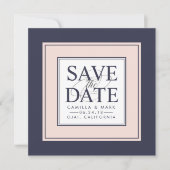 Moderne Klassik | Save the Date blush und Marine (Vorderseite)