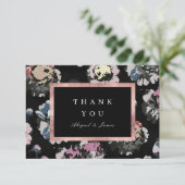 Moderne Klassik Schwarz abstrakt florale Vielen Da Dankeskarte (Stehend Vorderseite)