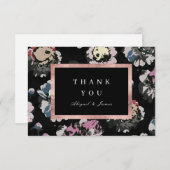 Moderne Klassik Schwarz abstrakt florale Vielen Da Dankeskarte (Vorne/Hinten)